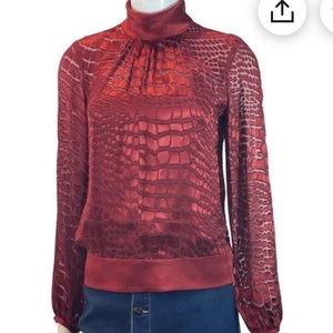 Vintage Silk Giraffe Texture Blouse, cami and pants 3 piece set!